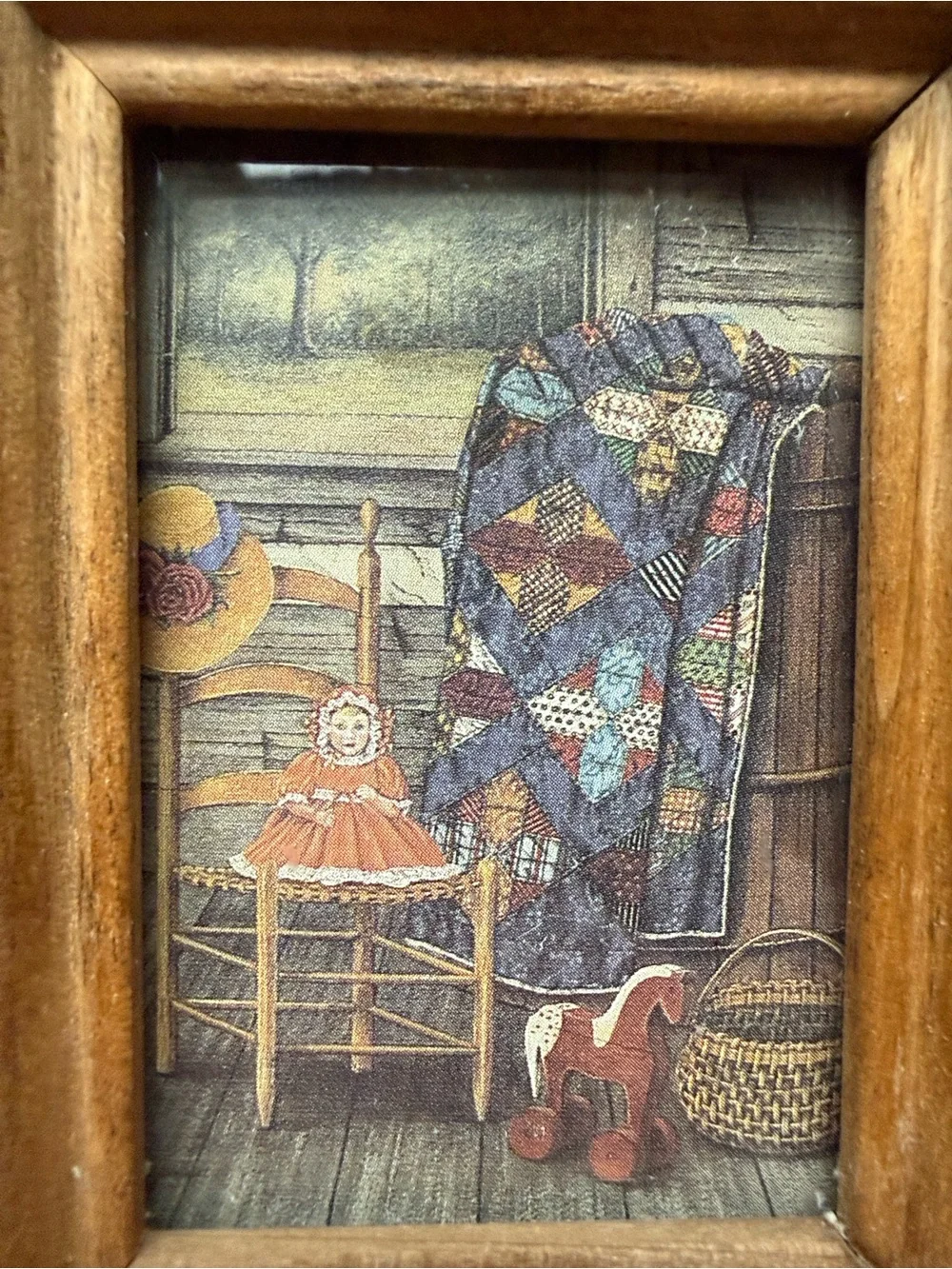 Wilma B Vincent LE Rustic Americana Print Wood Frame Wall Small Art
